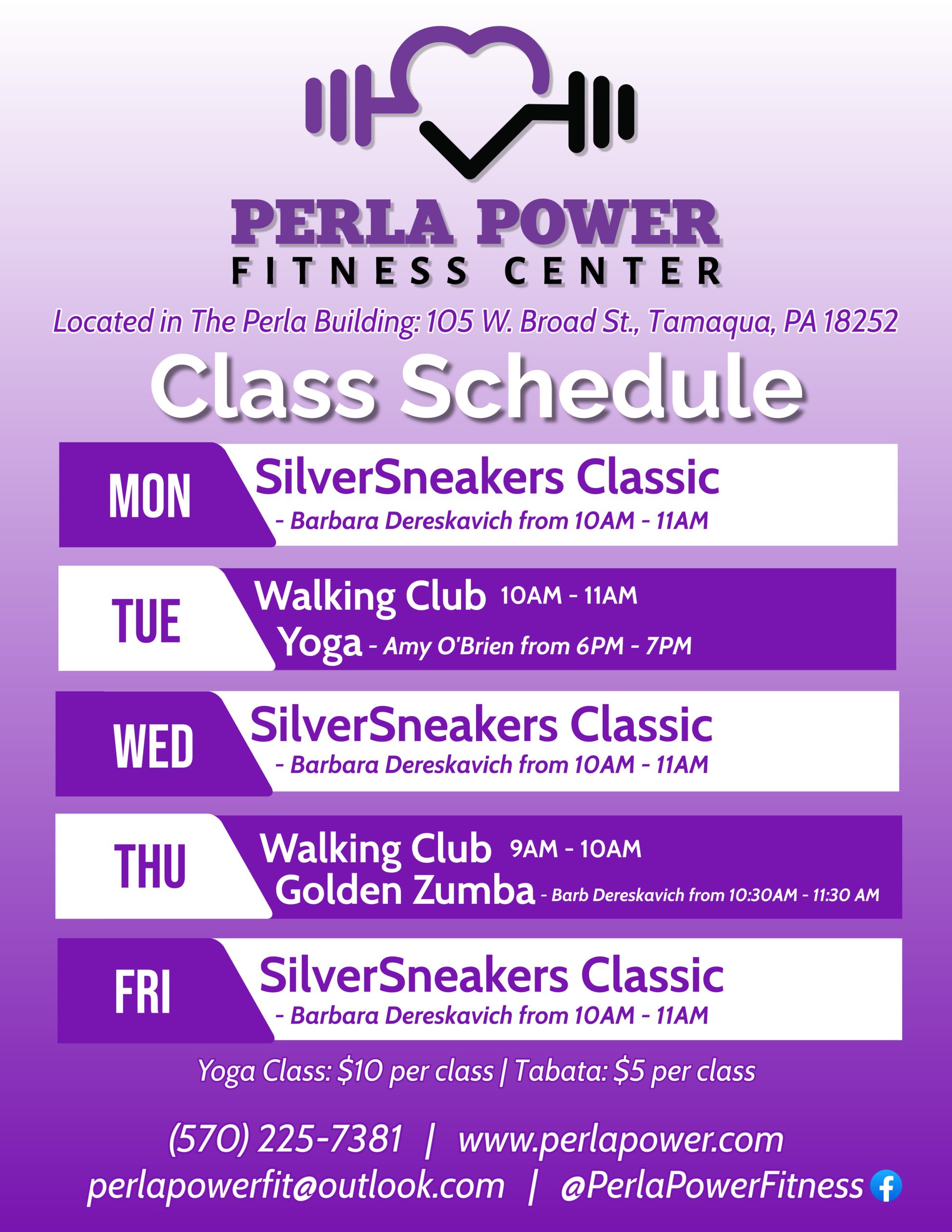 Perla Power Class Schedule 02.05.24